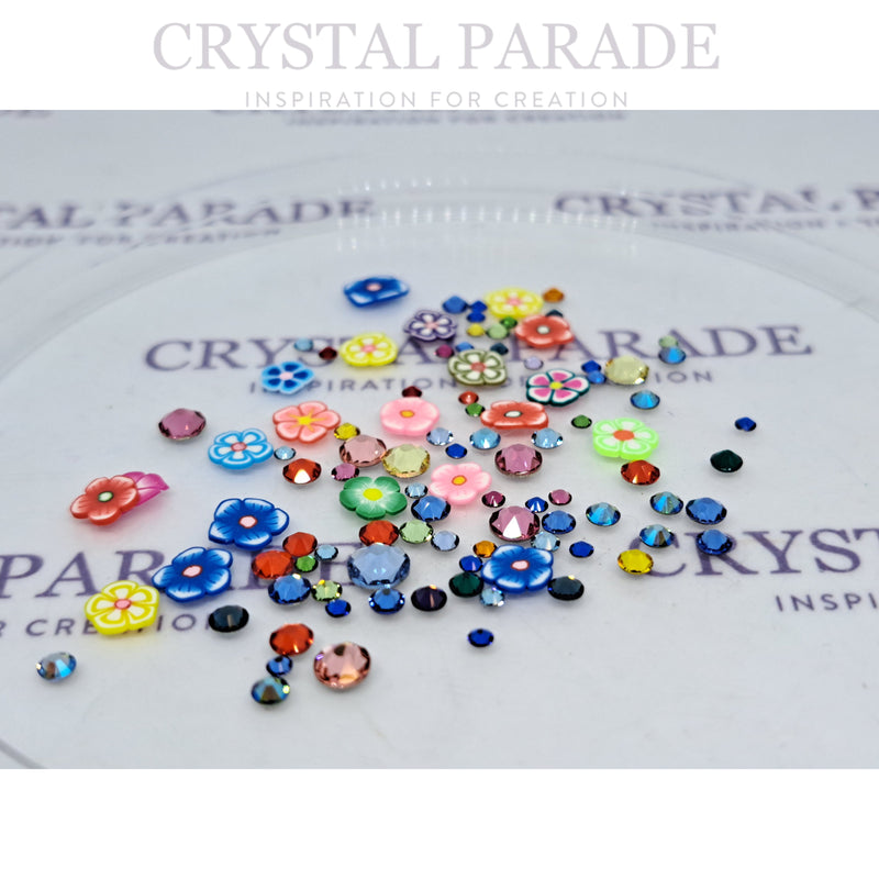 Swarovski Mixed Sizes Pack of 100 - Flower Power with Polymer Shapes