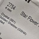 Swarovski 4mm Non Hot Fix Star Flower - Pack of 4 Golden Shadow