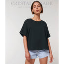 Plain black v'neck Overside T'shirt 1980's style - Black