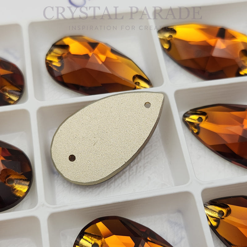 Zodiac Crystal Peardrop Sew on Stone - Tangerine