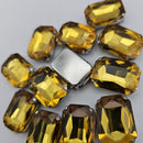 Luna Emerald Cut Sew on Stone in Silver Setting - Topaz