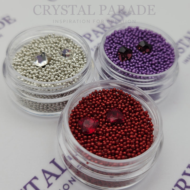 Caviar Beads Set of 3 Colours - Valentines Day inc. FREE Swarovski Crystals