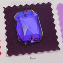 Zodiac Sew on Stone Emerald Cut - Violet Blue