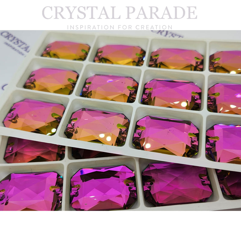 Zodiac Sew on Stone Emerald Cut - Vitrail Rose (Fuchsia)