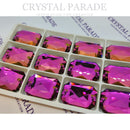 Limited Edition - Zodiac Sew on Stone Emerald Cut - Vitrail Rose