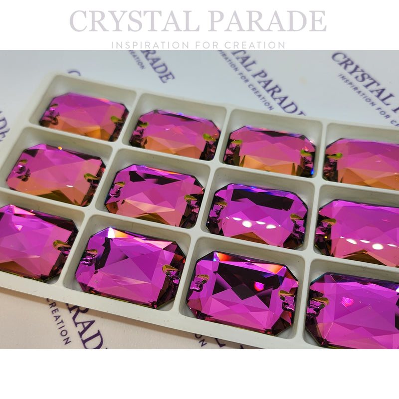 Zodiac Sew on Stone Emerald Cut - Vitrail Rose (Fuchsia)