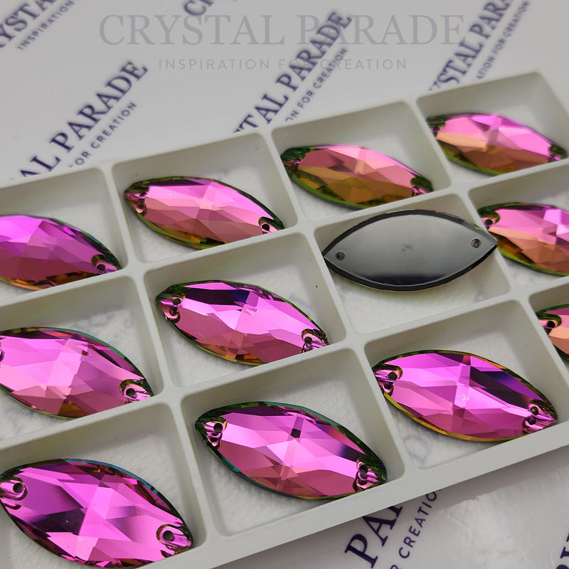 Zodiac Crystal Navette Sew on Stone - Vitrail Rose