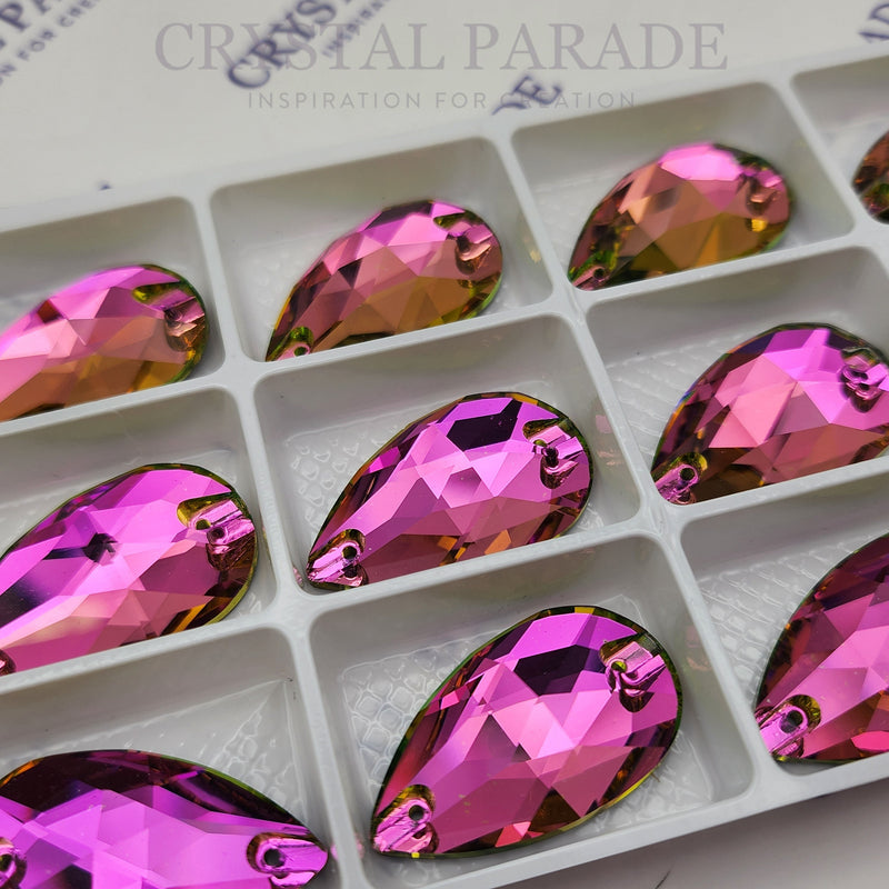 Zodiac Crystal Peardrop Sew on Stone - Vitrail Rose (Fuchsia)