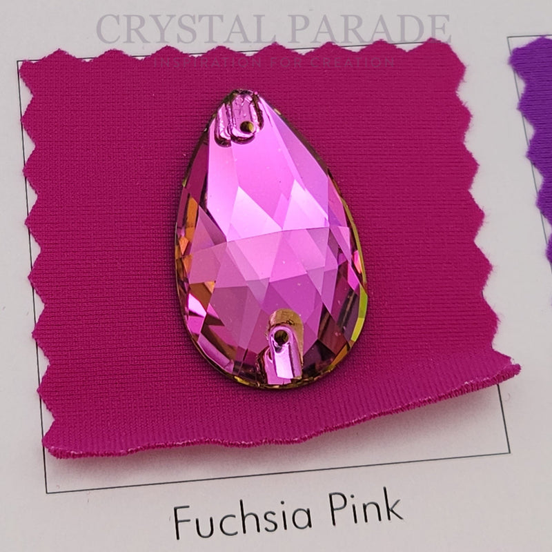 Zodiac Crystal Peardrop Sew on Stone - Vitrail Rose (Fuchsia)