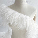 Corded Ostrich Feathers 3ply - White 1 metre