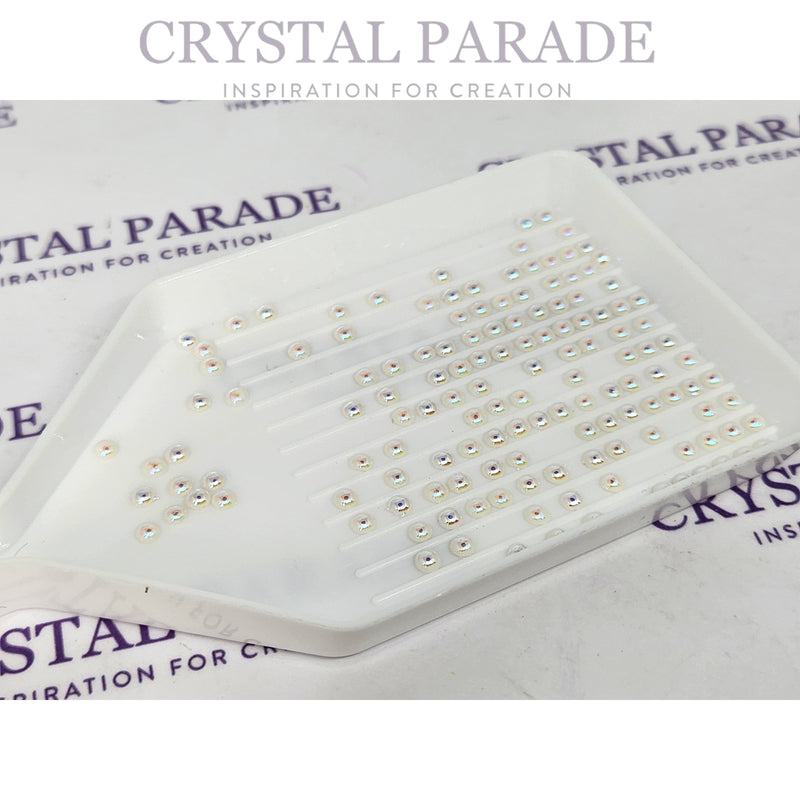 Zodiac Flatback Ceramic Pearls - White AB