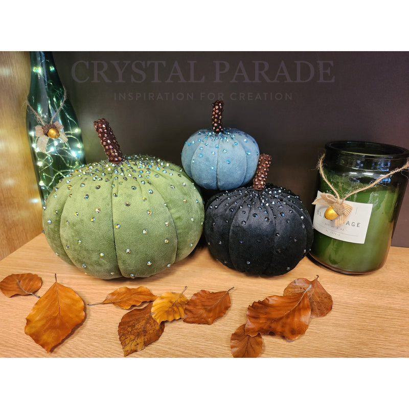 Hand Embellished Plush Pumpkins - Set of 3 - Winter Nights