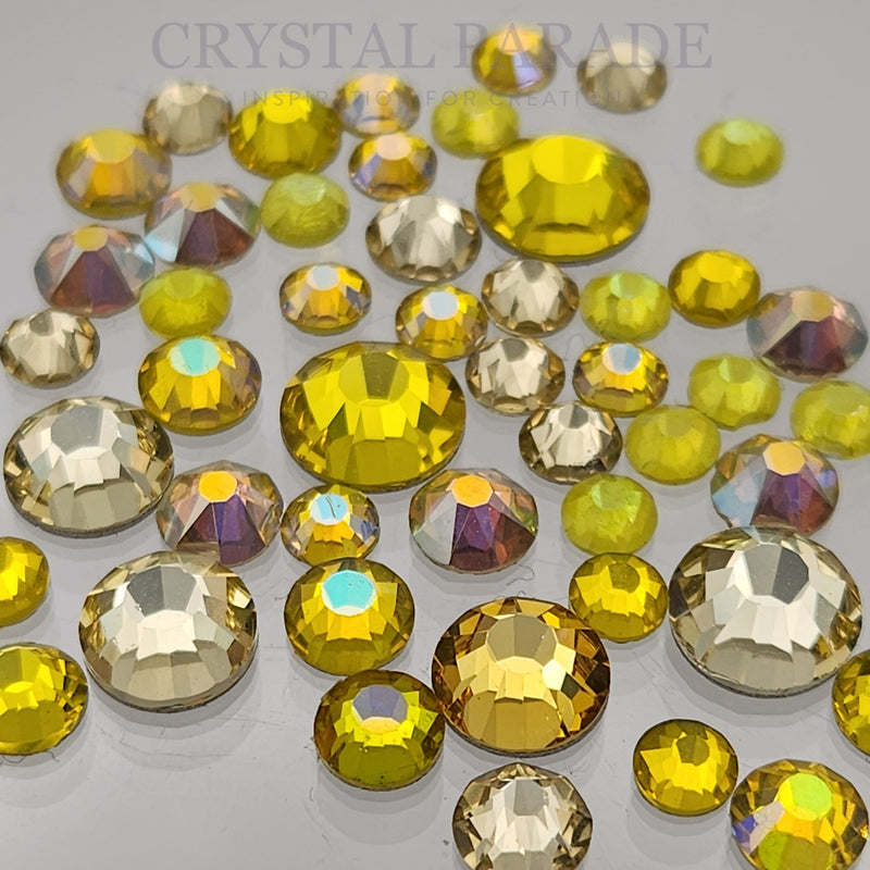 Mixed Brands Statement Crystal Mix Sizes (SS16 - SS34) x50 - Yellow