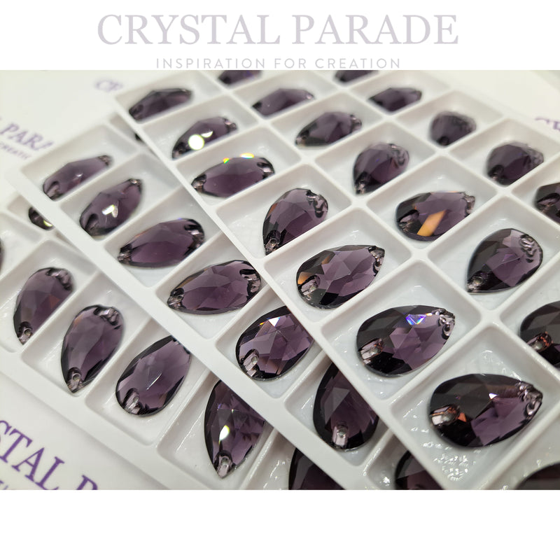 Zodiac Crystal Peardrop Sew on Stone - Amethyst