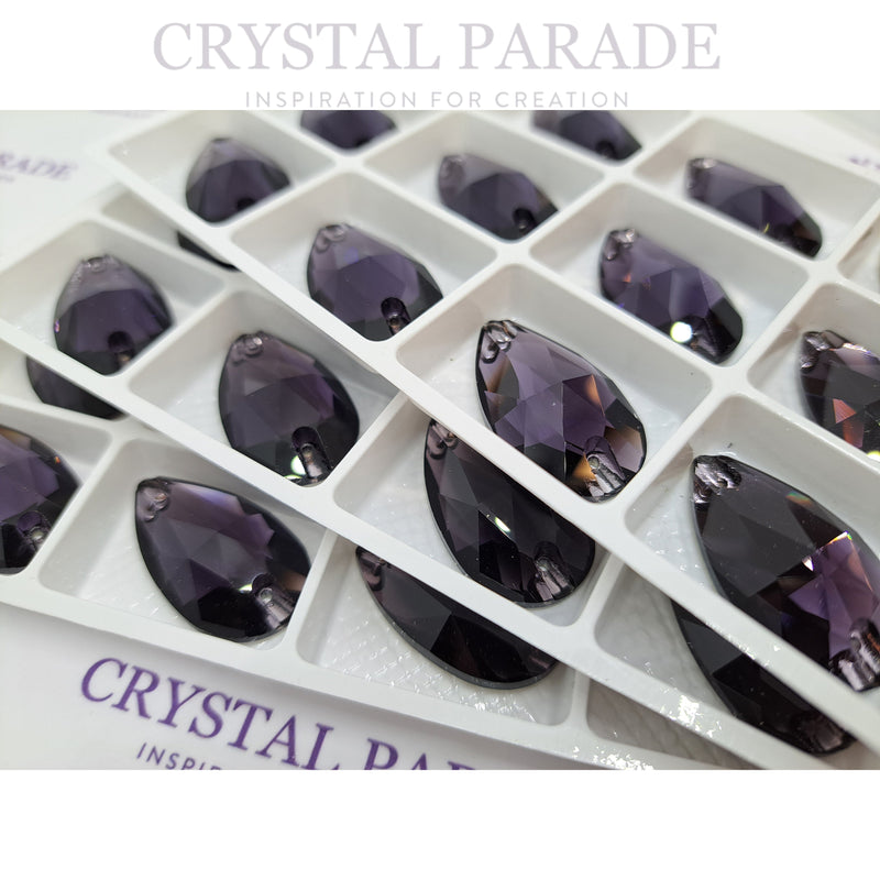 Zodiac Crystal Peardrop Sew on Stone - Amethyst