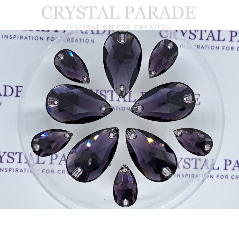 Zodiac Crystal Peardrop Sew on Stone - Amethyst