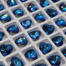 Zodiac Fancy Stone Pointy Back Heart - Bermuda Blue 8mm