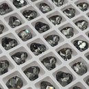Zodiac Fancy Stone Pointy Back Heart - Black Diamond 8mm
