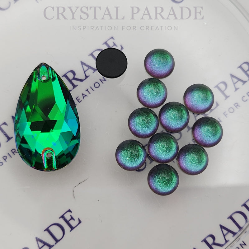 Zodiac Flatback Round Cabochon 8mm - Volcano