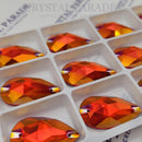 Zodiac Crystal Peardrop Sew on Stone - Fire Opal