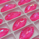 Zodiac Crystal Navette Sew on Stone - Neon Pink Shimmer