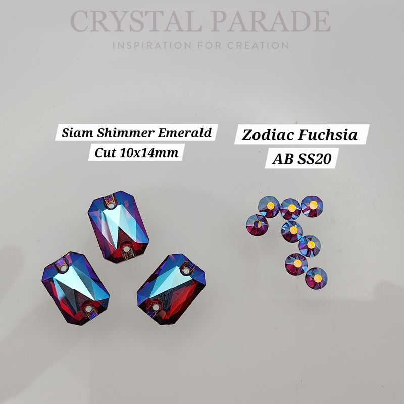 Zodiac Sew on Stone Emerald Cut - Siam Shimmer