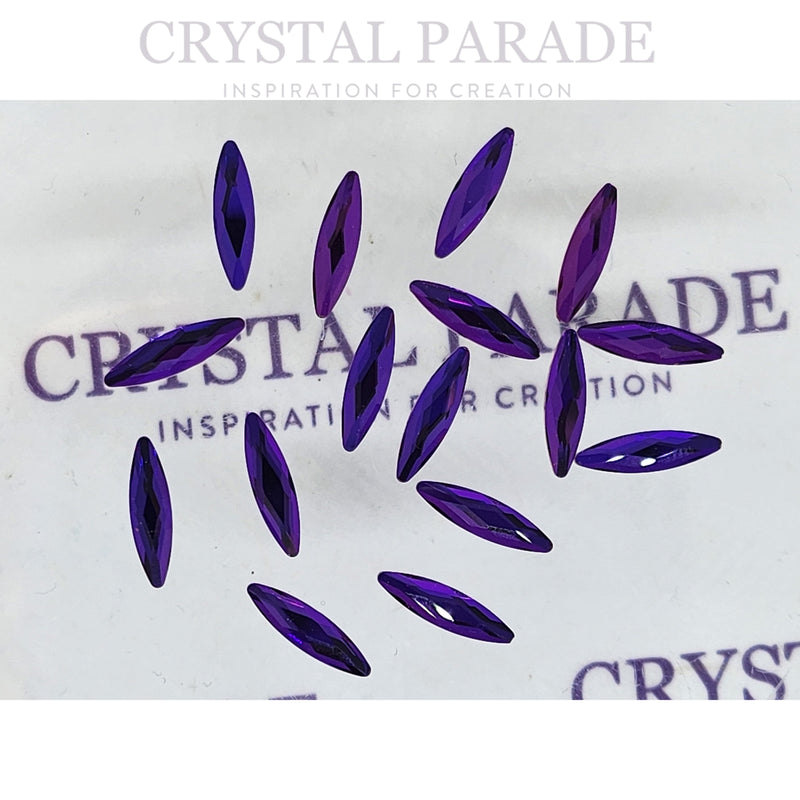 Zodiac Crystal Slim Navette 10 x 4mm Violet Blue - Pack of 20
