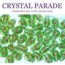 Preciosa Glass Pearshape Floral Bead - Green 2153