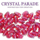 Preciosa Glass Pearshape Floral Bead - Pink 2155