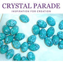 Preciosa Glass Oval Bead - Marbled Turquoise 3191