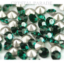 Swarovski 1088 Pointy Back Round Chaton Various Sizes - Emerald
