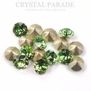 Swarovski 1028 Pointy Back Round Chaton Various Sizes - Peridot