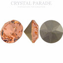 Swarovski 1088 Pointy Back Round Chaton Various Sizes - Light Peach