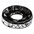 Preciosa Large Hole Rondelles Clear Crystal - Black