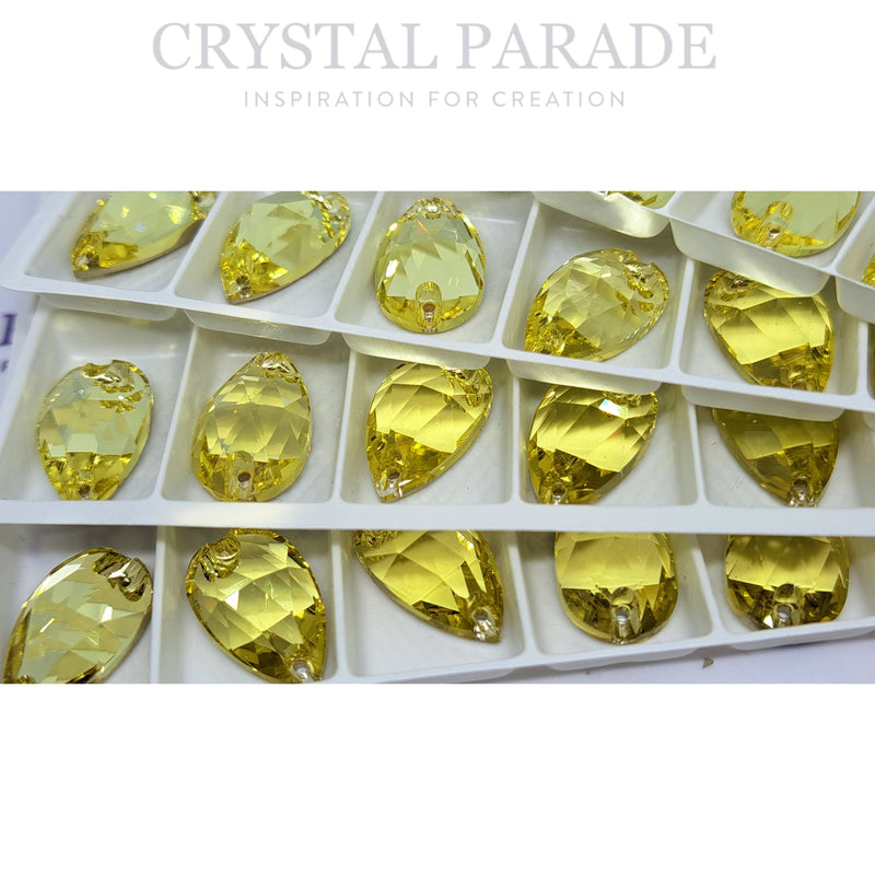 Zodiac Crystal Peardrop Sew on Stone - Jonquil