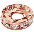 Preciosa Large Hole Rondelles Clear Crystal - Rose Gold