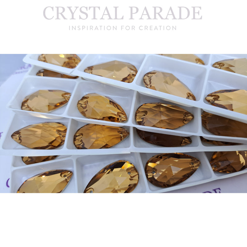 Zodiac Crystal Peardrop Sew on Stone - Light Smoked Topaz