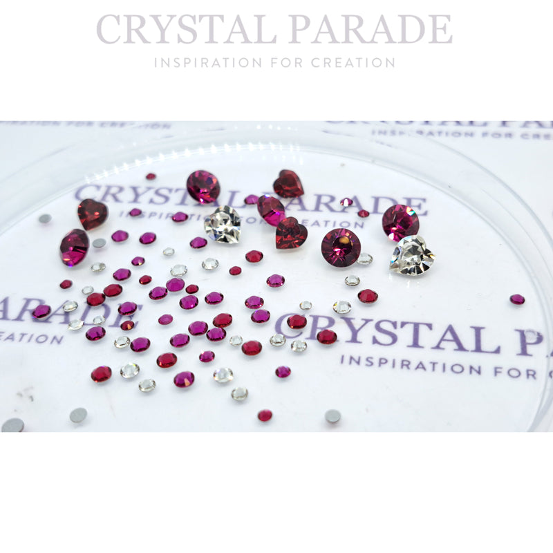 Swarovski & Preciosa Crystal Mix Pack of 100 - Pretty in Pink