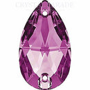Resin Peardrop Sew on Stone 28 x 17mm Pack of 20 - Fuchsia