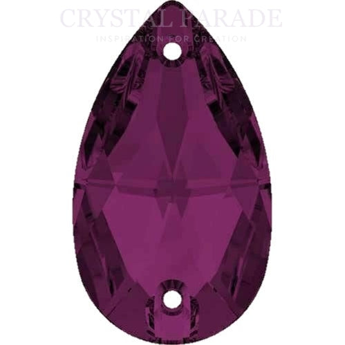 Zodiac Crystal Peardrop Sew on Stone - Amethyst