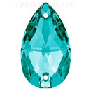 Zodiac Crystal Peardrop Sew on Stone - Blue Zircon