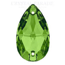 Swarovski Pear Drop Sew on Stone 28mm x 17mm - Fern Green