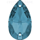 Resin Peardrop Sew on Stones 28mm Pack 20 Sapphire Blue