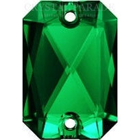 DISCONTINUED - Zodiac Sew on Stone Emerald Cut - Fern Green