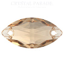 Preciosa Navette Sew on Stone - Honey