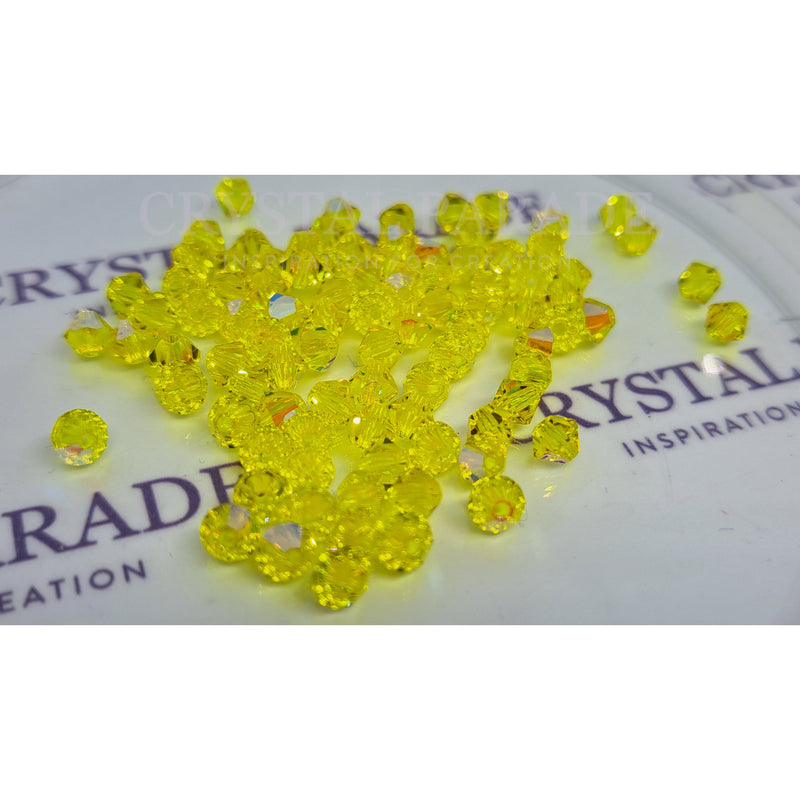 Preciosa Bicone Bead Citrine Glitter