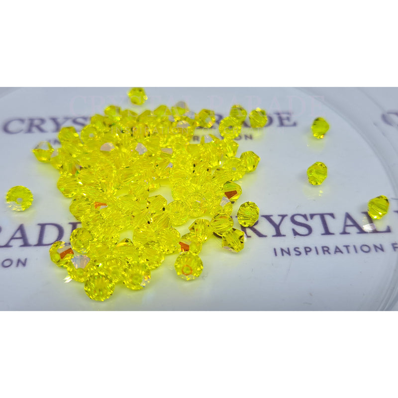 Preciosa Bicone Bead Citrine Glitter