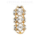 Preciosa Rondelle Tube Gold Plated - Clear Crystal