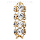 Preciosa Rondelle Tube Gold Plated - Clear Crystal