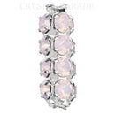 Preciosa Rondelle Tube Silver Plated - Rose Opal